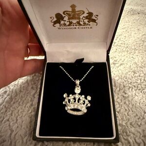 Silver Windsor Castle Crown Necklace